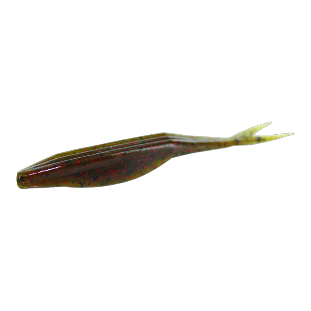 Zoom Salty Super Fluke Jr. - Green Pumpkin Red