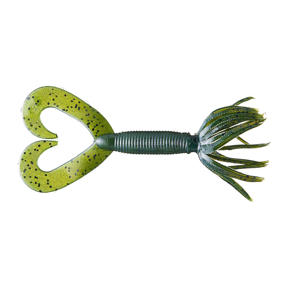 Yamamoto Double Tail Hula Grub - Watermelon w/ Large Black Flake