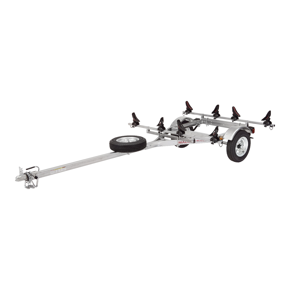 Malone MicroSport LowBed 2 Kayak Trailer Package (2 Sets Saddle Up Pro & Spare Tire)