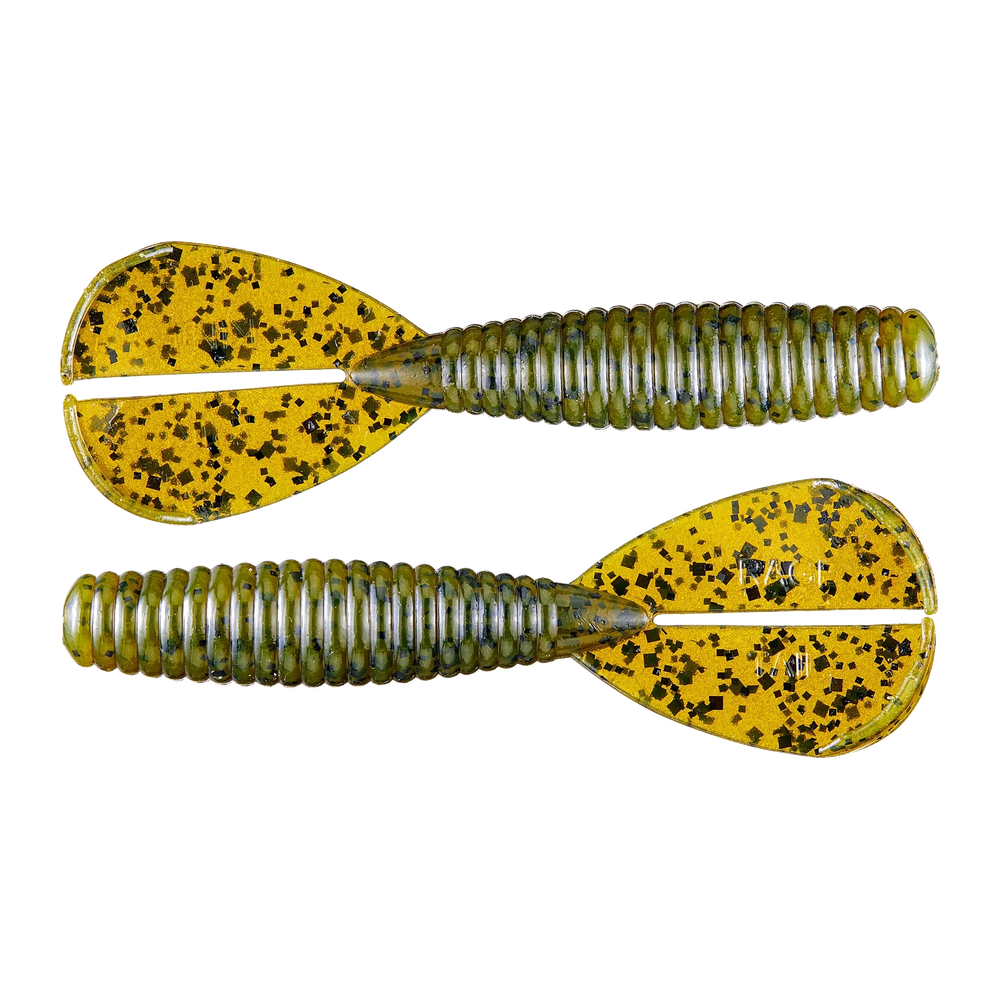 Strike King Rage Menace Grub - Green Pumpkin 8pk