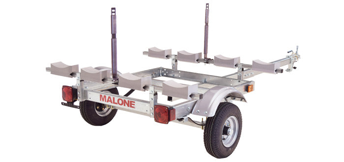 Malone EcoLight 4 Kayak Trailer Package (1 Stacker & 4 sets foam blocks)