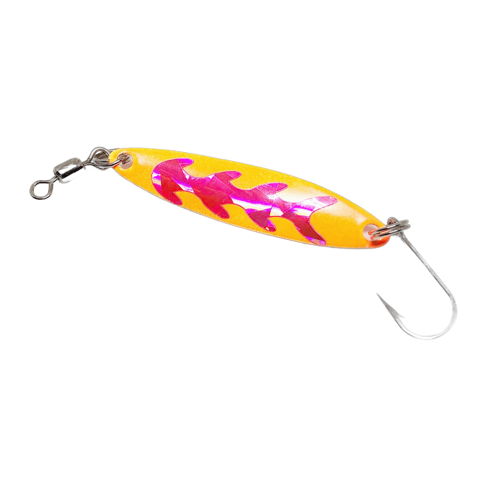 Kokanee Co. Kraken Spoon - Orange/Pink Shattered Glass (Tequila Sunrise) Glow