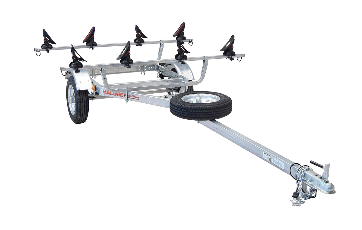Malone MicroSport 2 Kayak Trailer Package (2 Sets Saddle Up Pro, Spare Tire)