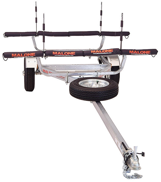 Malone MicroSport 4 Kayak Trailer Package (2 Sets Stackers, 4 Sets Rack Pads, Spare Tire)