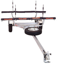 Malone MicroSport 4 Kayak Trailer Package (2 Sets Stackers, 4 Sets Rack Pads, Spare Tire)