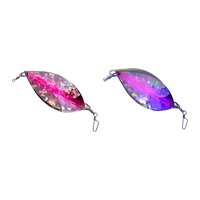 Kokanee Co. Spade Dodger - Shattered Glass Silver/Silver W/ UV Pink Splatter