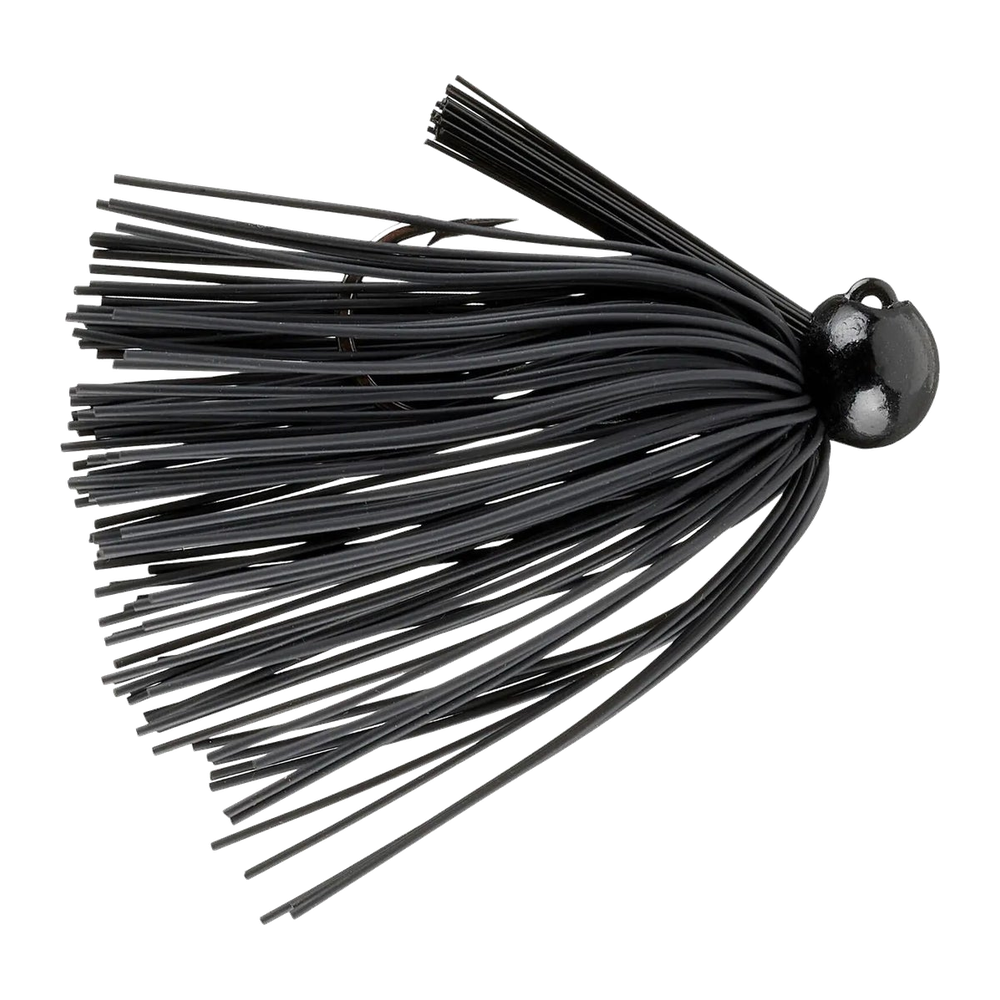 Bass Patrol Round Rubber Football Jig - Black Living Rubber