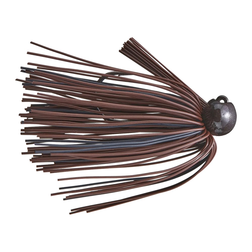 Bass Patrol Round Rubber Football Jig - Brown/Black Living Rubber