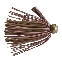 Bass Patrol Round Rubber Football Jig - Brown/Green Pumpkin Living Rubber