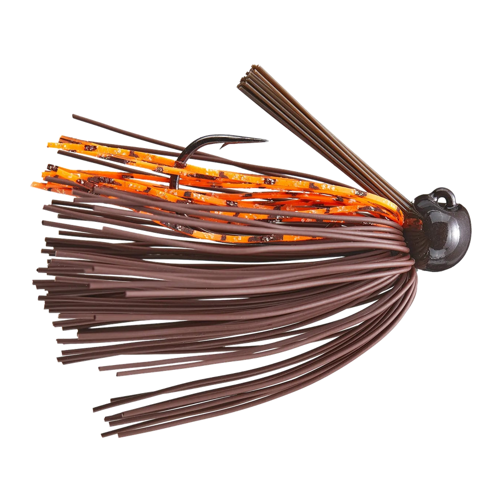 Bass Patrol Round Rubber Football Jig - Brown/Orange Living Rubber