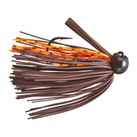 Bass Patrol Round Rubber Football Jig - Brown/Orange Living Rubber