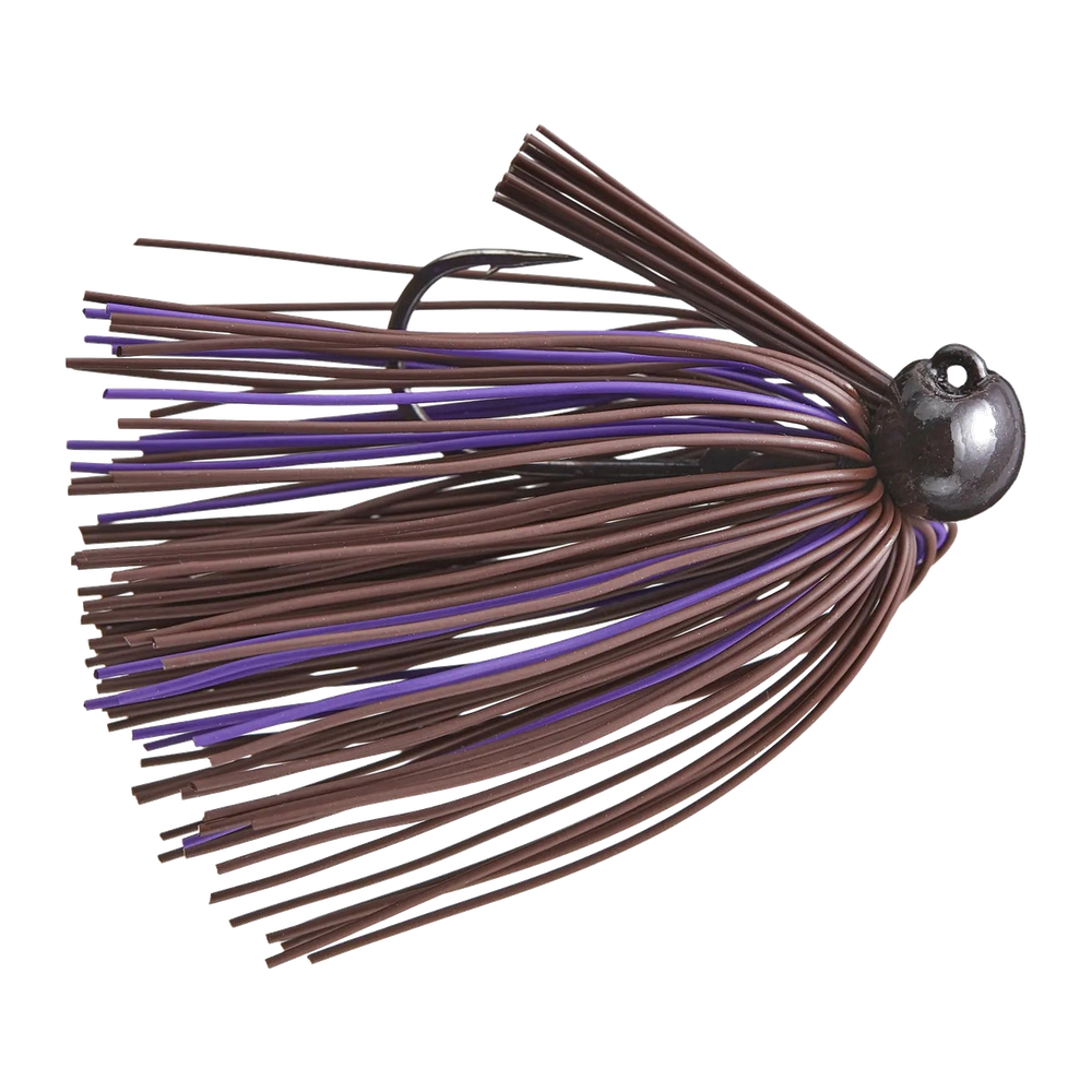 Bass Patrol Round Rubber Football Jig - Brown/Purple Living Rubber