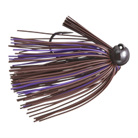 Bass Patrol Round Rubber Football Jig - Brown/Purple Living Rubber