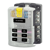 Blue Sea Systems ST Blade Fuse Block W/Ground - 6 Gang