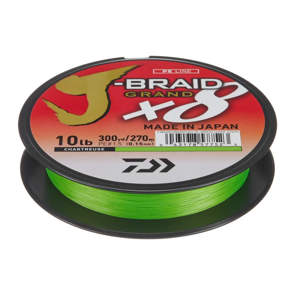 Daiwa J-Braid Grand 8X Braided Line Chartreuse