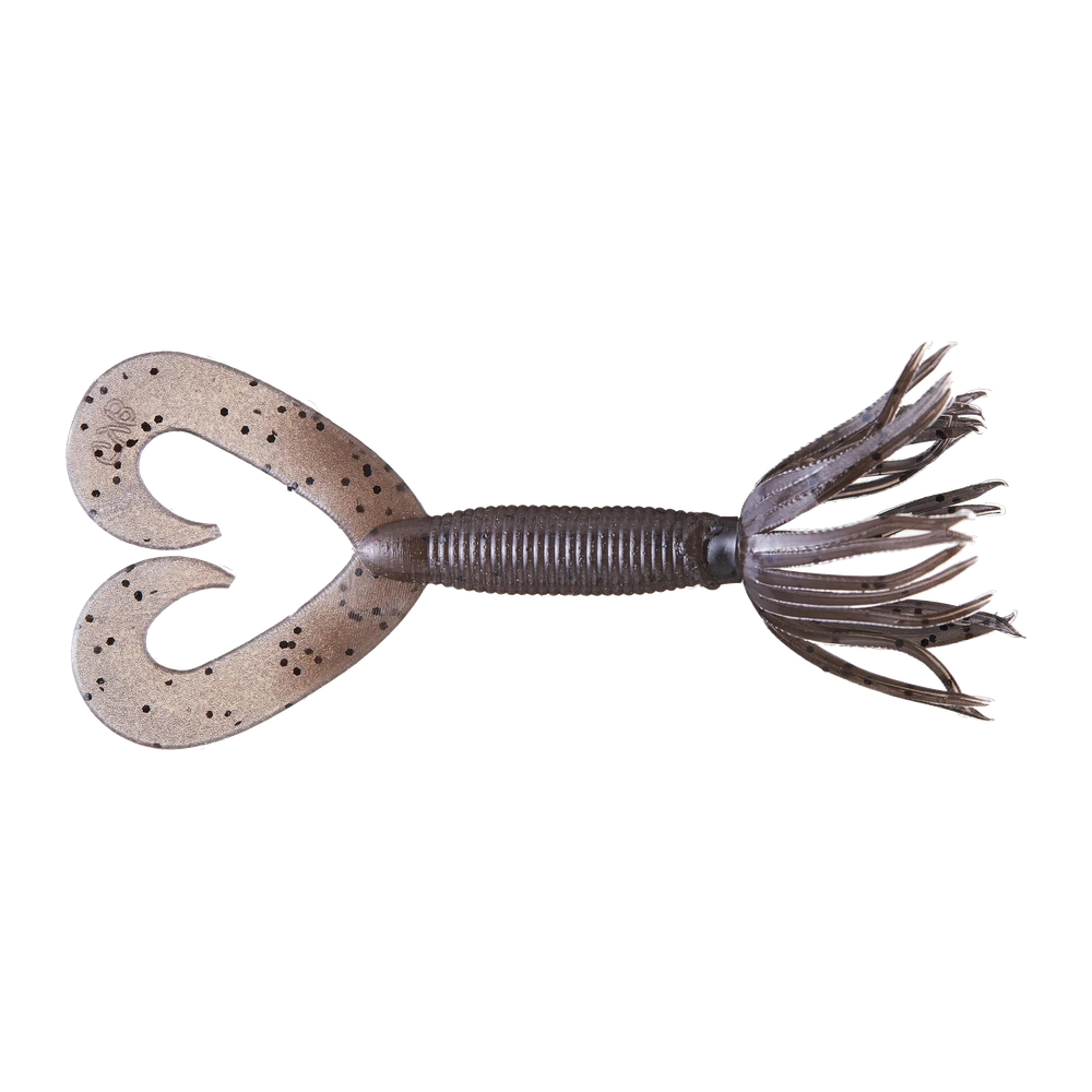 Yamamoto Double Tail Hula Grub - Cinnamon w/ Large Black Flake