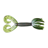 Yamamoto Double Tail Hula Grub - Watermelon w/ Black & Red Flake