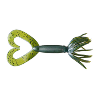 Yamamoto Double Tail Hula Grub - Watermelon w/ Large Black Flake