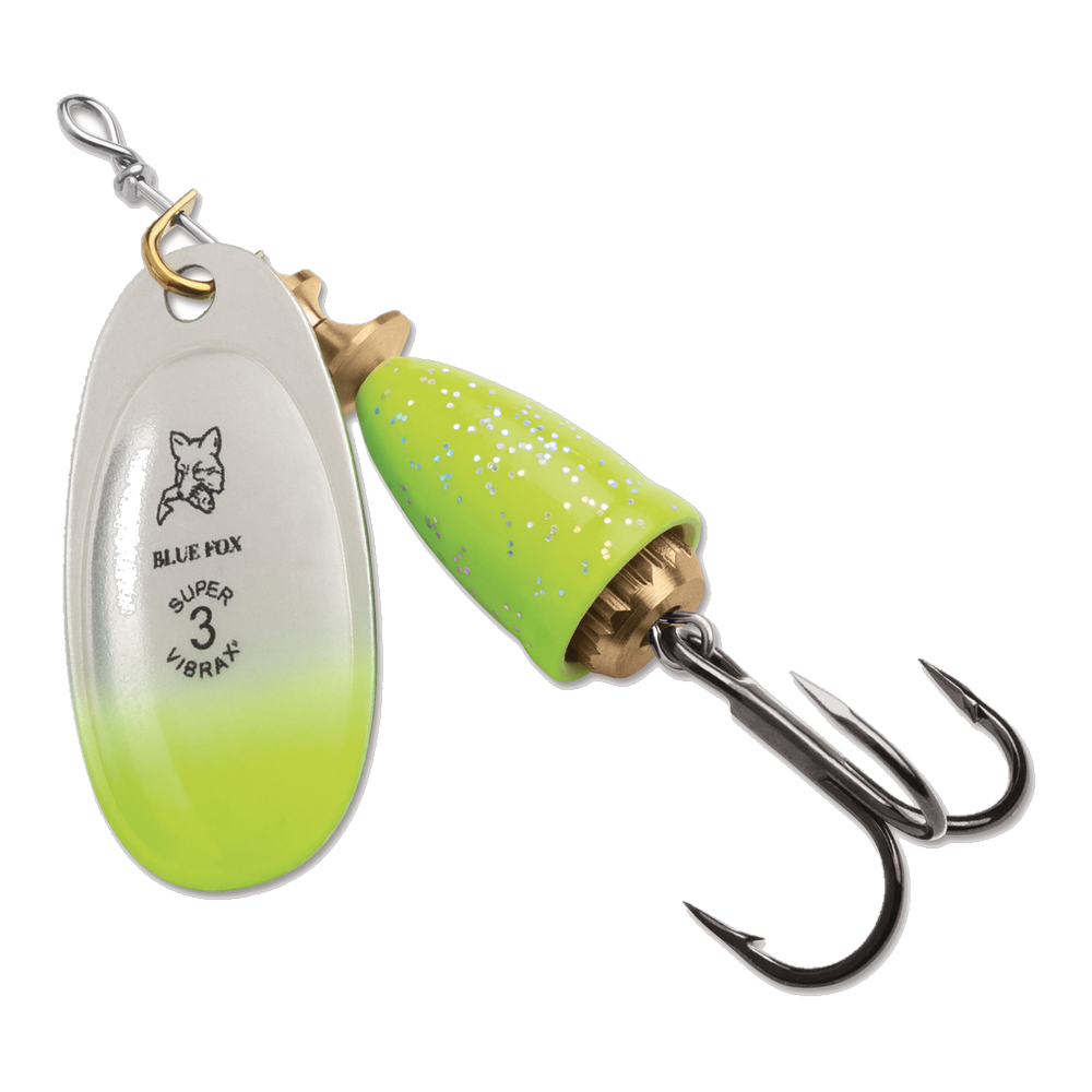 Blue Fox Classic Vibrax Spinner #1 - Chartreuse Blue Candyback