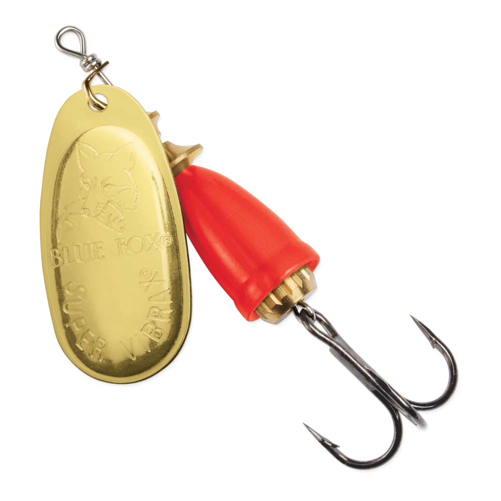 Blue Fox Classic Vibrax Spinner #1 - Gold / Fluorescent Red