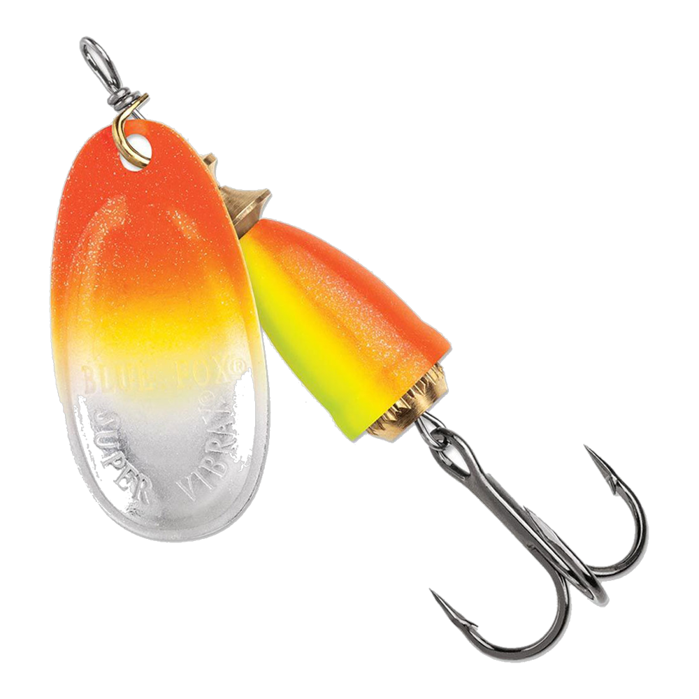 Blue Fox Classic Vibrax Spinner #00 - Northern Lights  Orange Chartreuse UV