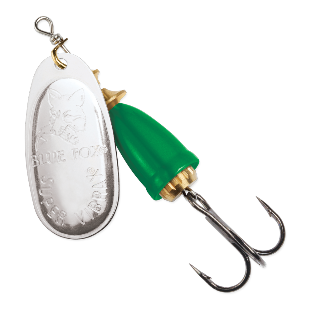 Blue Fox Classic Vibrax Spinner #1 - Silver / Fluorescent Green