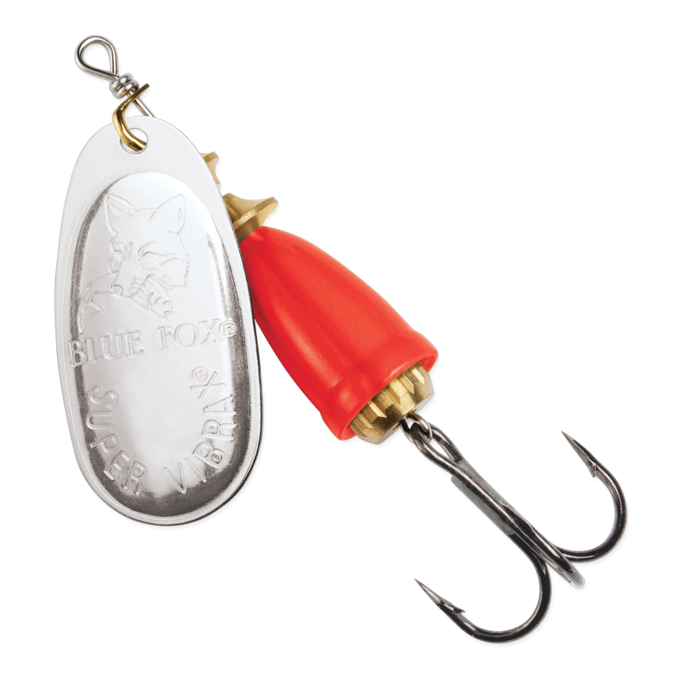 Blue Fox Classic Vibrax Spinner #00 - Silver / Fluorescent Red
