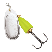 Blue Fox Classic Vibrax Spinner #00 - Silver / Fluorescent Yellow