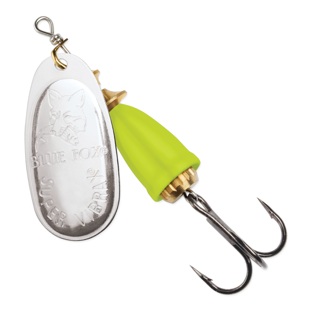Blue Fox Classic Vibrax Spinner #1 - Silver / Fluorescent Yellow