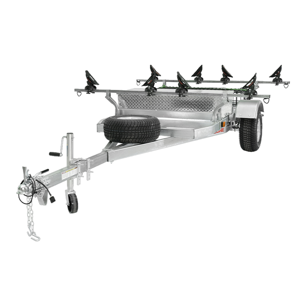 Malone MegaSport 2 Kayak Trailer Pkg (Spare Tire, 2 Sets Saddle Up Pro, Storage Basket & Drawer)