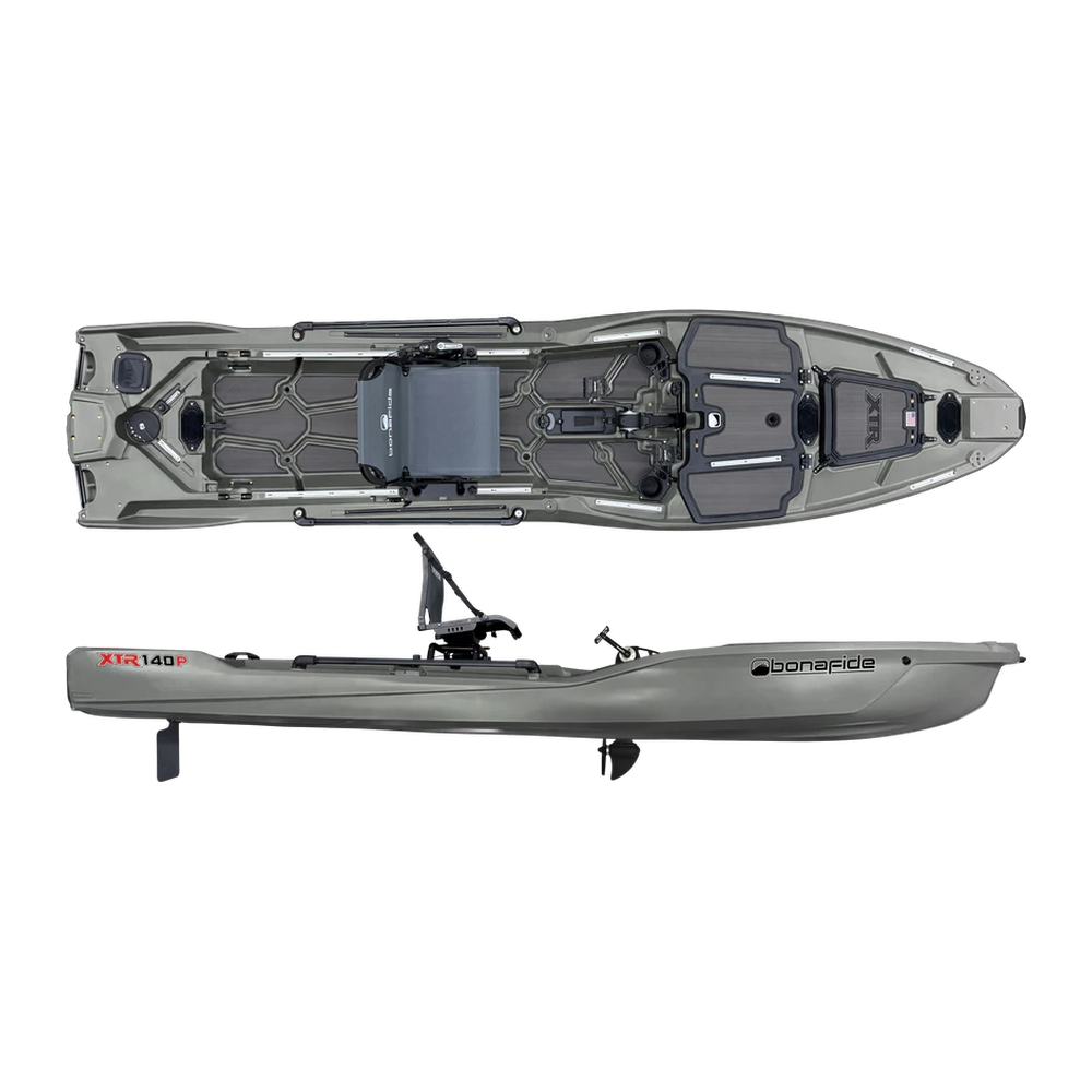 Bonafide XTR140P Fishing Kayak - Top Gun Grey
