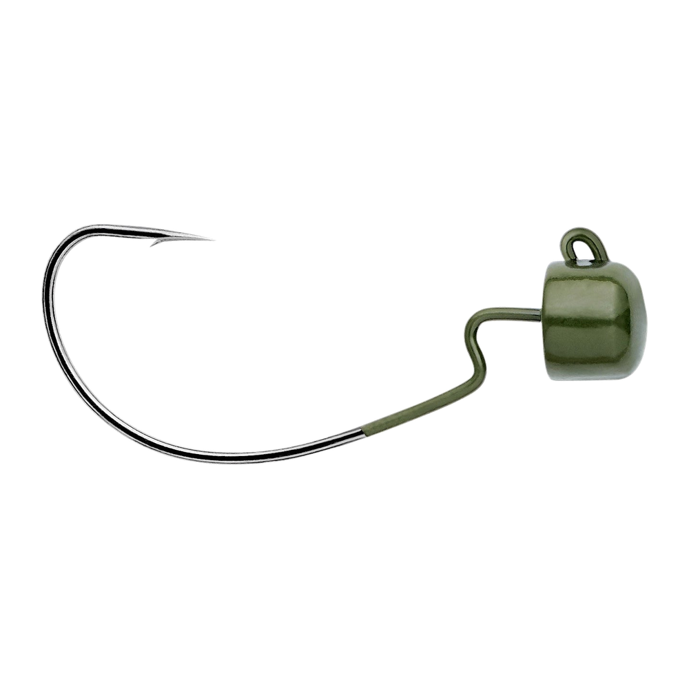 Owner Block Head Offset Jig Head - Green Pumpkin