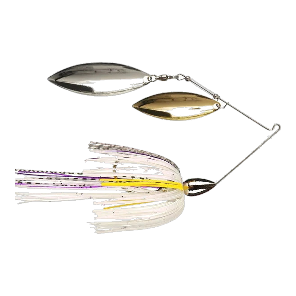 War Eagle Nickel Spinnerbait Double Willow - Sexxy Purple Shad - DBL Wil Gld/Slv