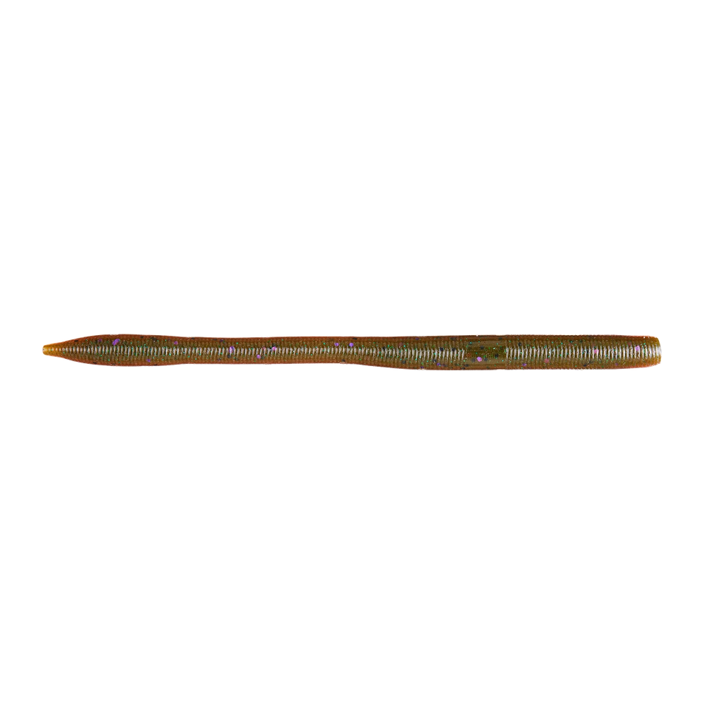 Yamamoto Sensei Straight Tail Worm - Dark Green Pumpkin Purple Amber Black