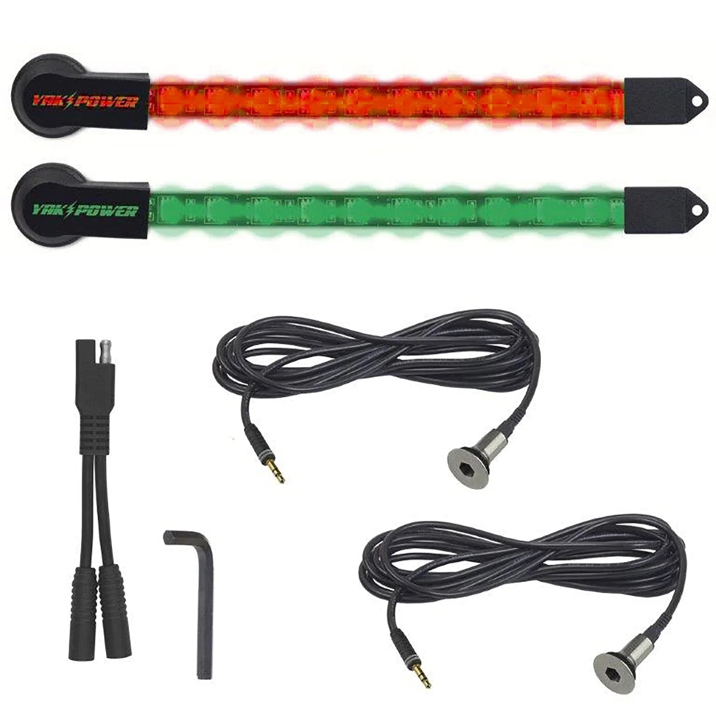 Yak Power YP-LEDK-RG210 10” LED Light Kit, 2-Piece – Red & Green